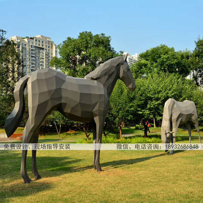 大型不銹鋼動物雕塑草坪綠地公園景觀裝飾雕塑擺件 河北曲陽不銹鋼雕塑廠家報價